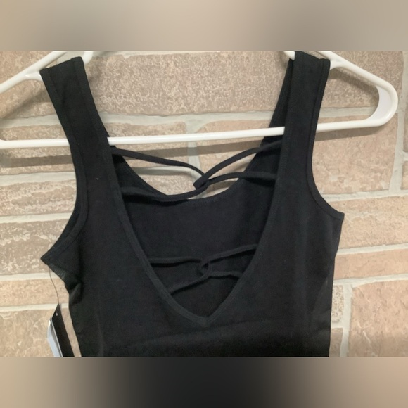 Madden NEW -  Sz S - Criss cross back - mesh transparent sides black Bodysuit - Picture 2 of 12